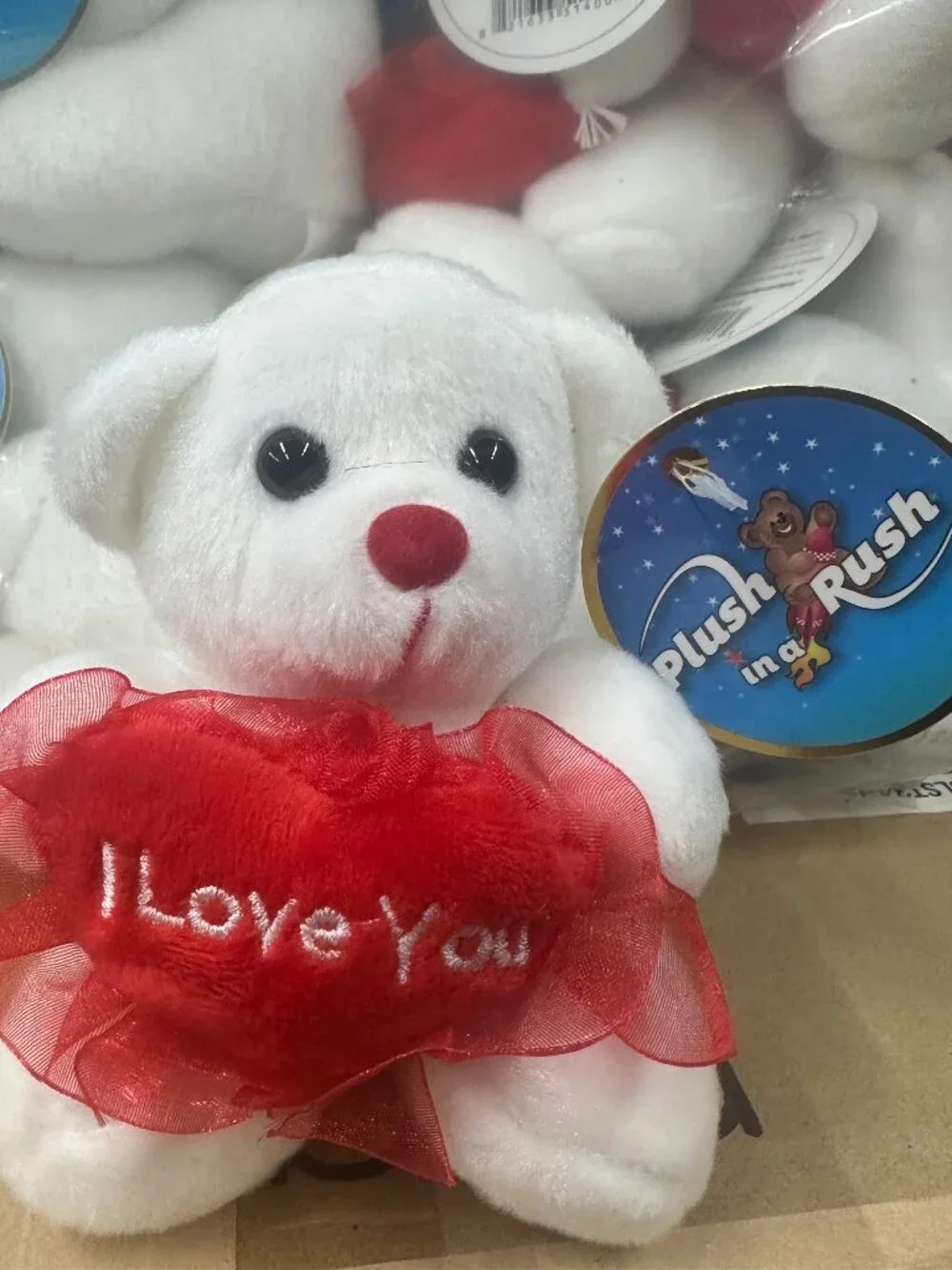 12-Pack White Mini Teddy Bears 4 Inch Stuffed Teddy Bear Small Heart Bulk Plush